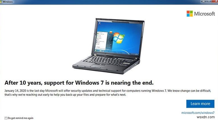 Windows 7:Kết thúc thông báo hỗ trợ, chương trình cập nhật bảo mật mở rộng