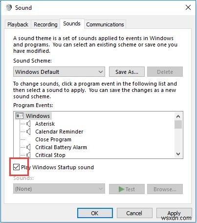 Làm cách nào để tải lại âm thanh khởi động trên Windows 10 