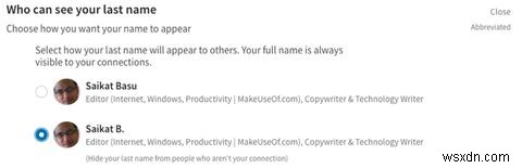 Cách ẩn họ của bạn trên LinkedIn 