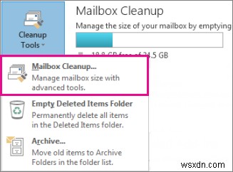 Cách dọn dẹp, thu gọn và giảm kích thước hộp thư trong Microsoft Outlook