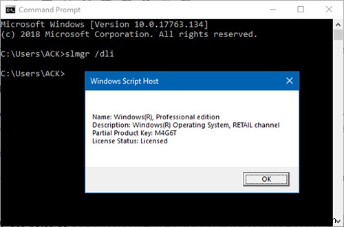 Cách nhận biết giấy phép Sản phẩm Windows là OEM, Bán lẻ hay Khối lượng (MAK / KMS) trong Windows 11/10 