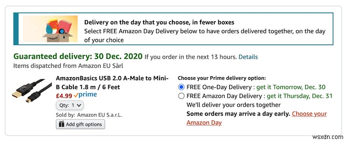 Ngày Amazon:Nhận tất cả các giao hàng của bạn trong cùng một ngày 