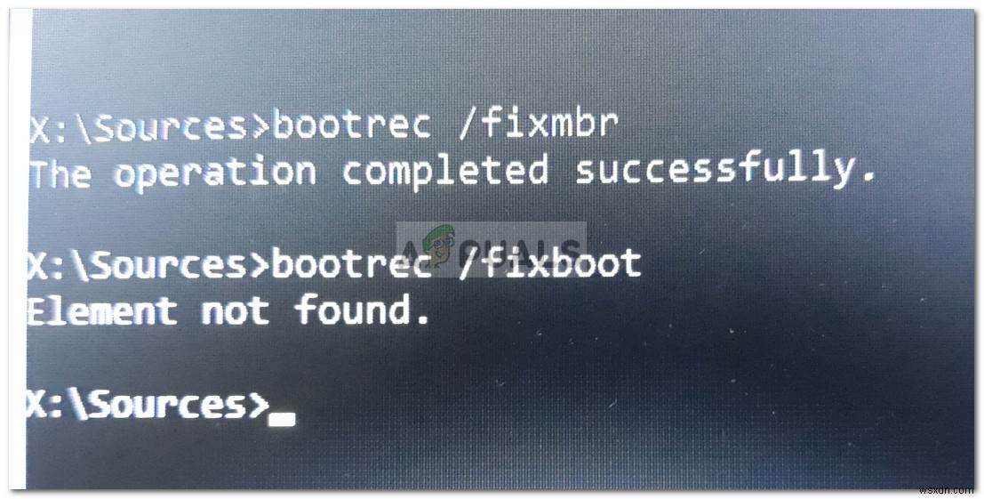 Khắc phục:Không tìm thấy phần tử Boorec / Fixboot trên Windows 10 