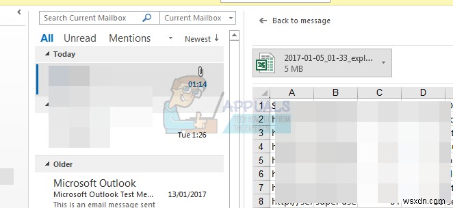 Khắc phục:Outlook 2016 bị treo khi xem trước tệp Excel 