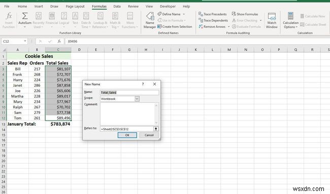 Cách xác định và chỉnh sửa phạm vi có tên trong Excel