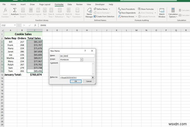 Cách xác định và chỉnh sửa phạm vi có tên trong Excel