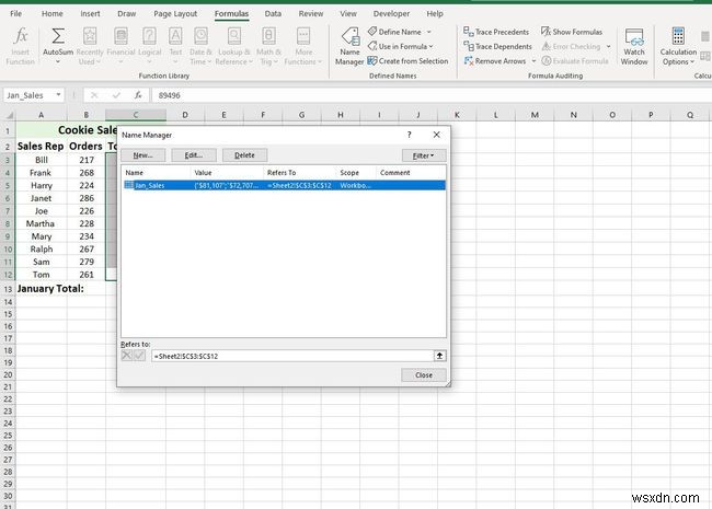 Cách xác định và chỉnh sửa phạm vi có tên trong Excel