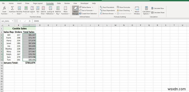 Cách xác định và chỉnh sửa phạm vi có tên trong Excel
