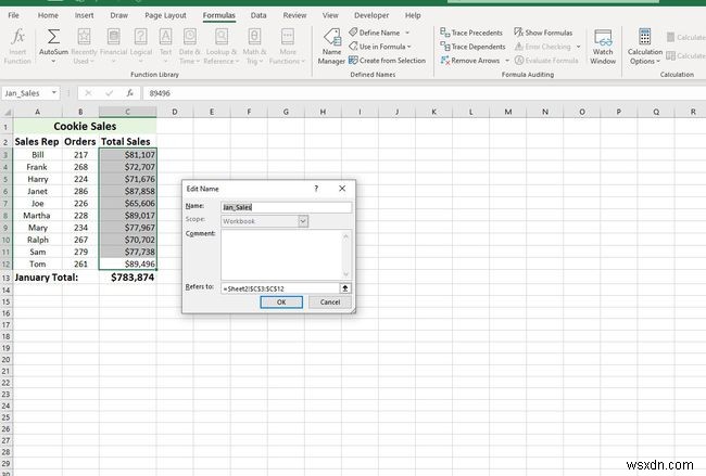 Cách xác định và chỉnh sửa phạm vi có tên trong Excel