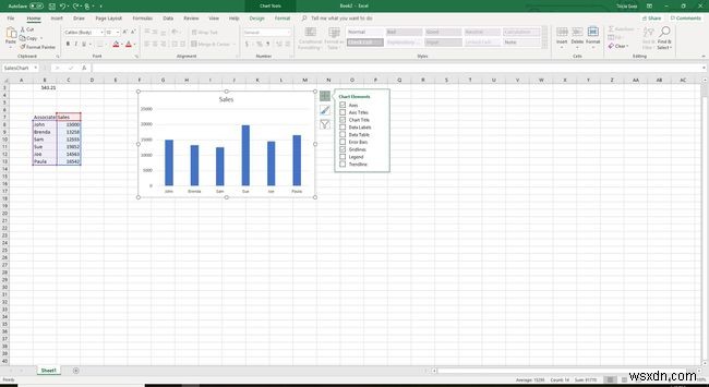 Cách hiển thị/ẩn trục biểu đồ trong Excel