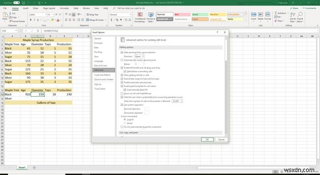 Ẩn/Hiện thanh cuộn và đặt lại phạm vi thanh trượt dọc trong Excel