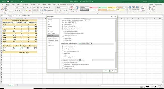 Ẩn/Hiện thanh cuộn và đặt lại phạm vi thanh trượt dọc trong Excel