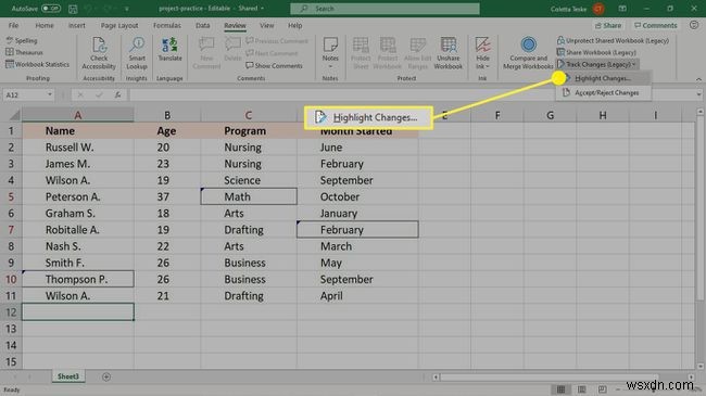 Cách sử dụng Theo dõi thay đổi (Track Changes) trong Excel