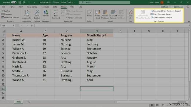 Cách sử dụng Theo dõi thay đổi (Track Changes) trong Excel
