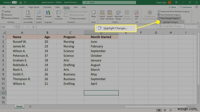 Cách sử dụng Theo dõi thay đổi (Track Changes) trong Excel