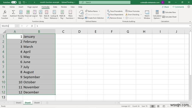 Cách sử dụng hàm MONTH trong Excel