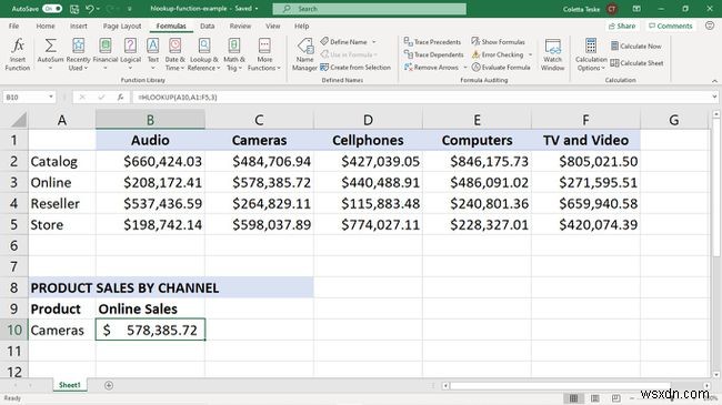 Cách sử dụng hàm HLOOKUP trong Excel