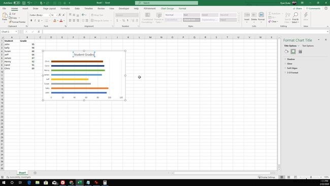 Cách tạo biểu đồ cột (Bar Chart) trong Excel