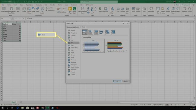 Cách tạo biểu đồ cột (Bar Chart) trong Excel