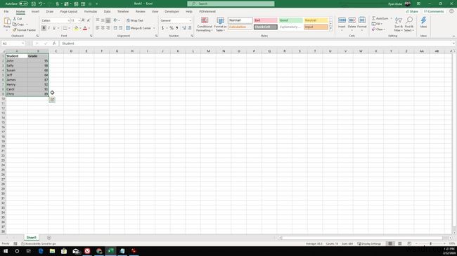 Cách tạo biểu đồ cột (Bar Chart) trong Excel
