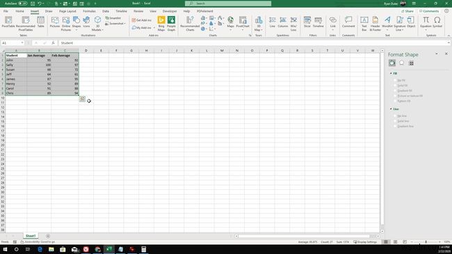 Cách tạo biểu đồ cột (Bar Chart) trong Excel