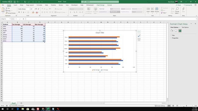 Cách tạo biểu đồ cột (Bar Chart) trong Excel