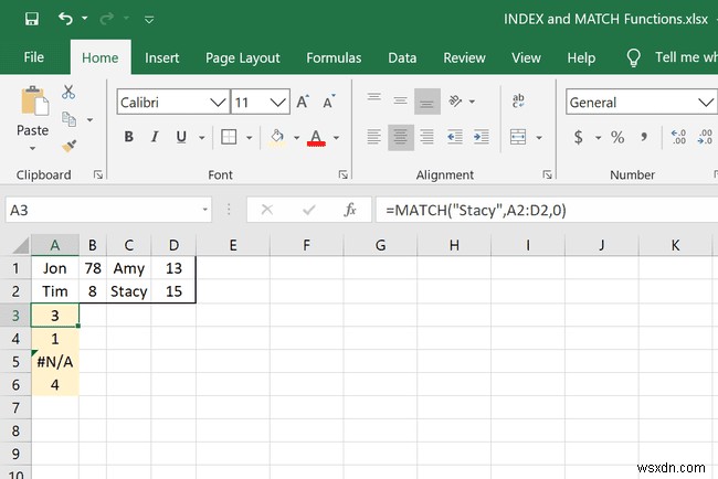 Cách dùng hàm INDEX và MATCH trong Excel