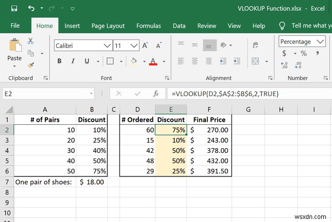 Cách sử dụng hàm VLOOKUP trong Excel