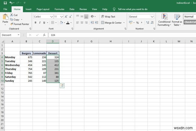 Cách sử dụng hàm INDIRECT trong Excel