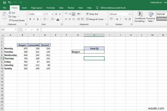 Cách sử dụng hàm INDIRECT trong Excel