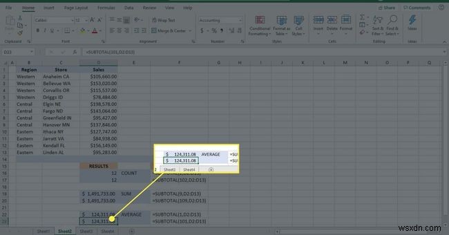 Cách sử dụng hàm SUBTOTAL trong Excel