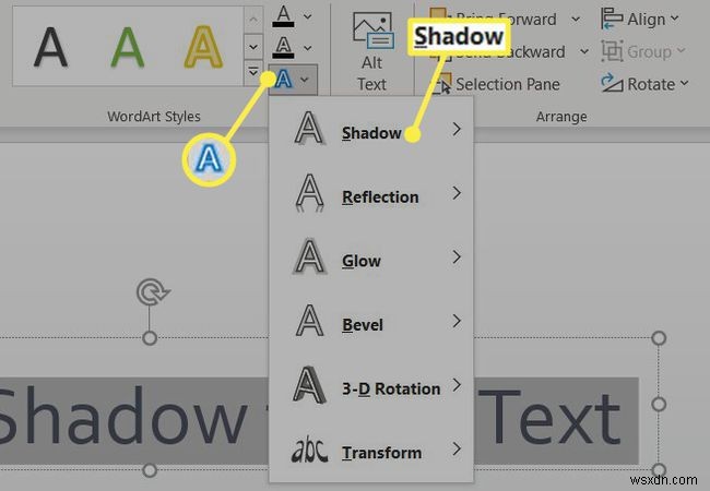 Cách áp dụng bóng chữ trong PowerPoint
