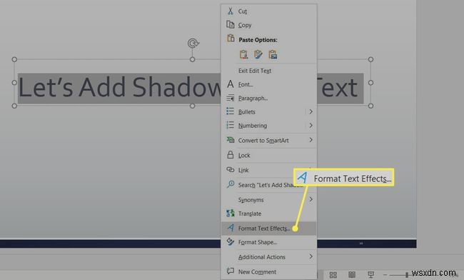 Cách áp dụng bóng chữ trong PowerPoint