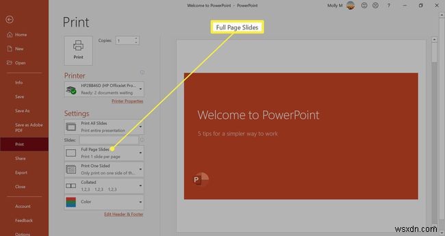 Cách in nhiều slide trên một trang trong PowerPoint