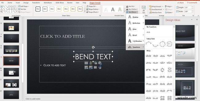 Cách Sử Dụng Văn Bản Cong Trong PowerPoint