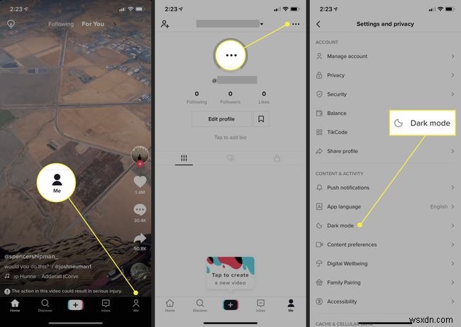 Cách Bật Chế Độ Tối Trên TikTok