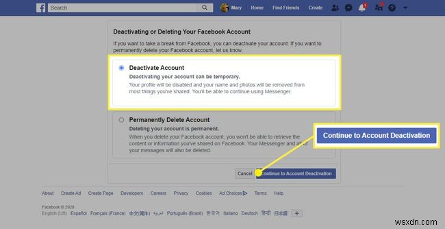 Cách Vô Hiệu Hóa Tài Khoản Facebook