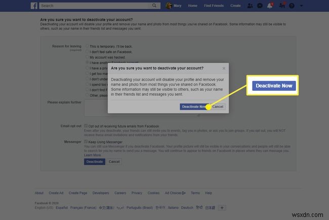 Cách Vô Hiệu Hóa Tài Khoản Facebook