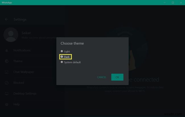 Cách bật chế độ tối (Dark Mode) trên WhatsApp