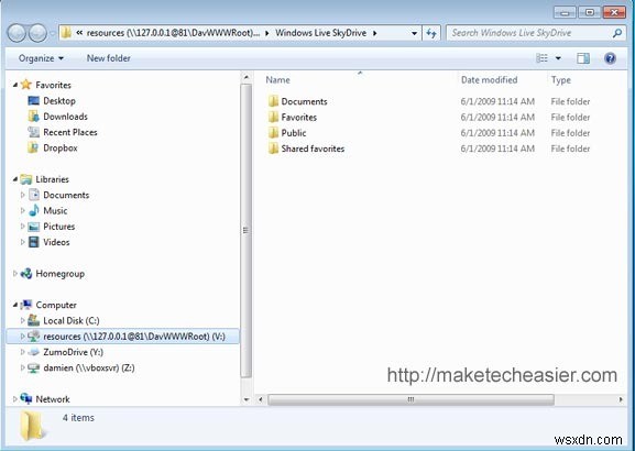 Cách Truy Cập Windows Live SkyDrive Từ Desktop