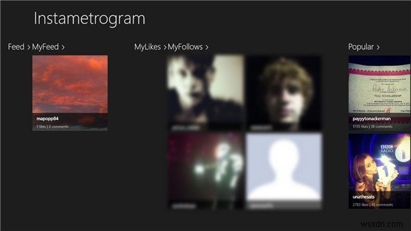 Dùng Instametrogram Xem, Bình Luận Và Lấy Ảnh Instagram Có Geo-tag Trong Windows 8