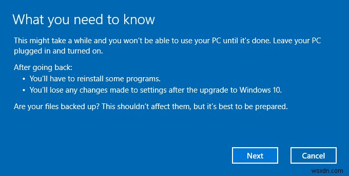Cách hạ cấp từ Windows 10 về phiên bản Windows cũ hơn