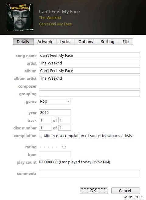Điều chỉnh số lần phát (Play Count) trong iTunes [Windows]