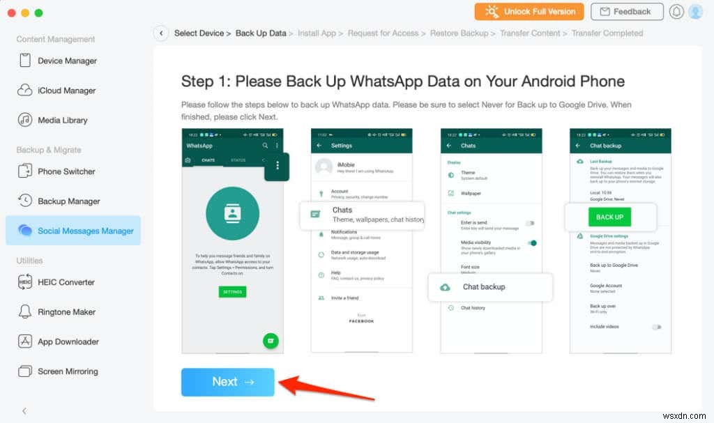 Cách chuyển dữ liệu WhatsApp từ Android sang iPhone