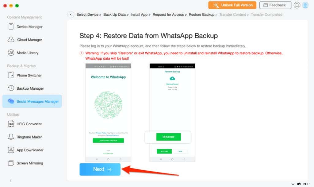 Cách chuyển dữ liệu WhatsApp từ Android sang iPhone