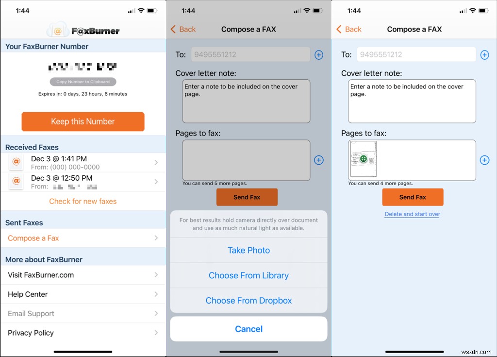 Hướng dẫn gửi fax từ iPhone hoặc Android