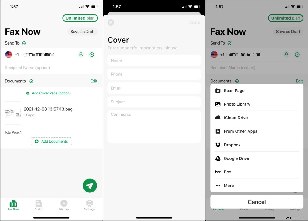 Hướng dẫn gửi fax từ iPhone hoặc Android