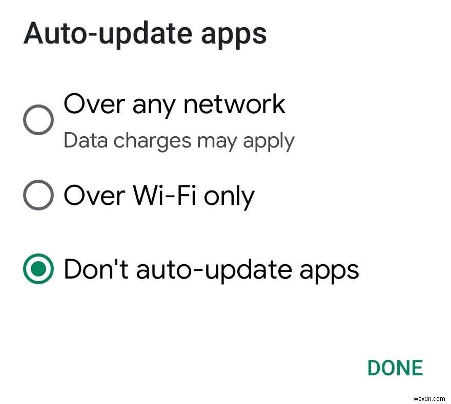 Cách tắt cập nhật tự động trên Android