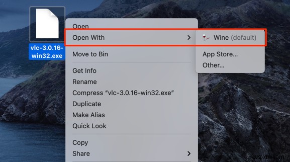 Cách mở file EXE trên Mac
