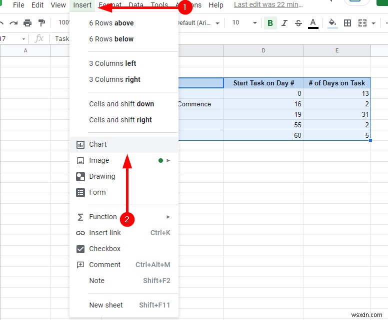 Cách thêm biểu đồ Gantt vào Google Docs